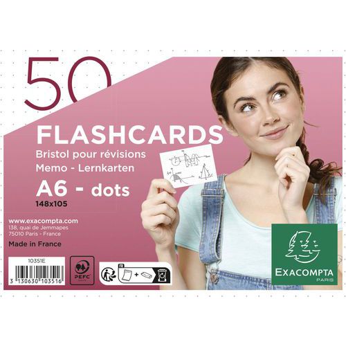 Flashcard con pellicola e con anello - Exacompta