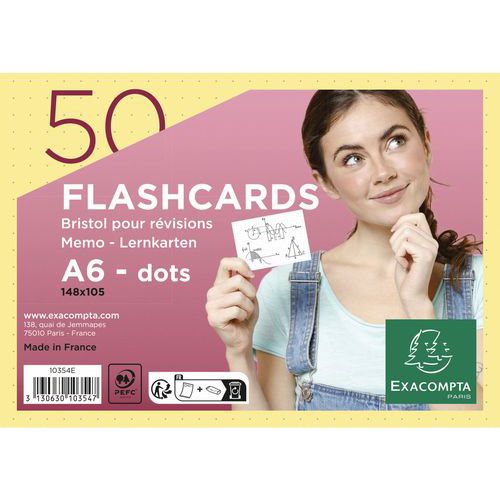 Flashcard con pellicola e con anello - Exacompta