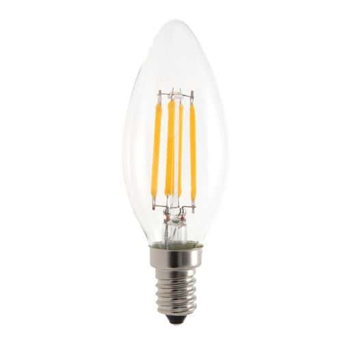 Lampadina a filamento a led a candela C35 4 W attacco E14 - Velamp