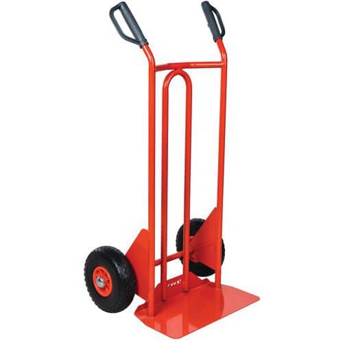 Carrello in acciaio - Ruote antiforatura - Pala fissa - Portata 150 kg