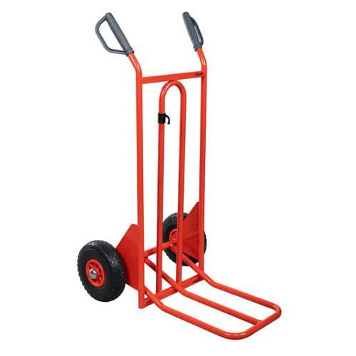 Carrello in acciaio - Ruote antiforatura - Pala pieghevole - Portata 250 kg