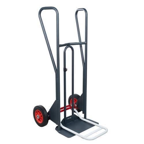 Carrello ergonomico da 350 kg a ribaltamento assistito - Impugnatura chiusa - Ruota in gomma