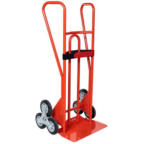 Carrello saliscale in acciaio con 3 ruote a stella 250 kg