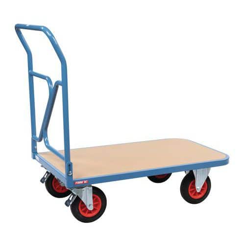 Carrello ripiano in legno con sponda ribaltabile - Portata 400 kg