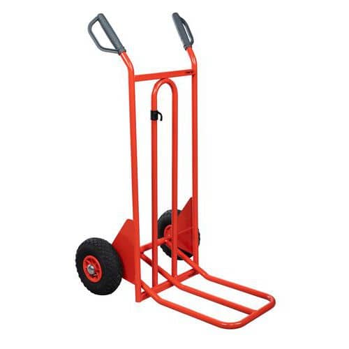 Carrello in acciaio - Ruote pneumatiche - Portata 250 kg