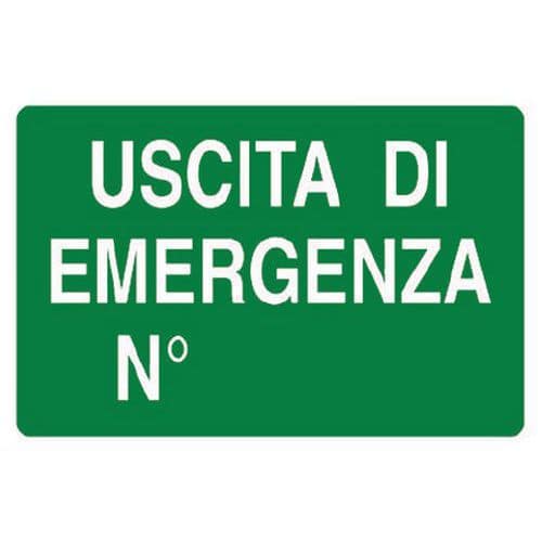 Cartello di emergenza - Uscita di emergenza N°