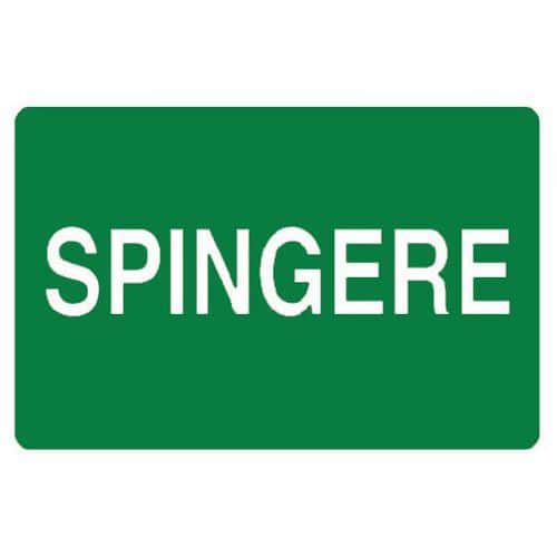 Cartello di emergenza - Spingere