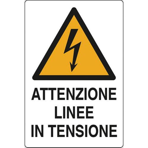 Cartello di pericolo - Attenzione linee in tensione