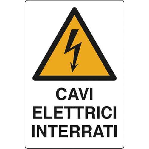 Cartello di pericolo - Cavi elettrici interrati