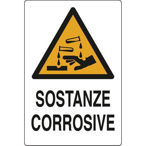 Cartello di pericolo - Sostanze corrosive