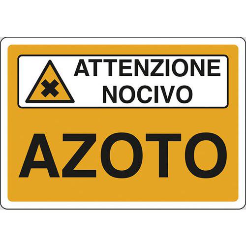 Cartello di pericolo - Azoto Attenzione nocivo