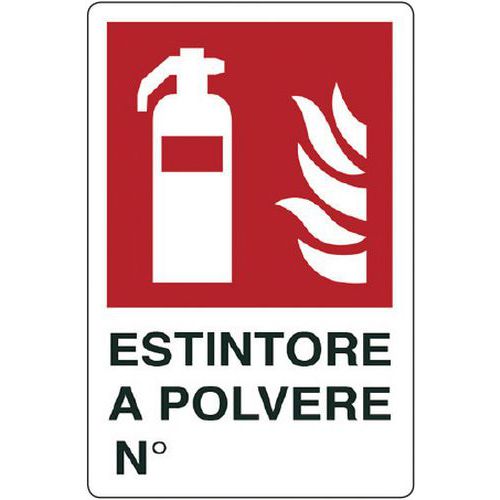 Cartello antincendio - Estintore a polvere n°