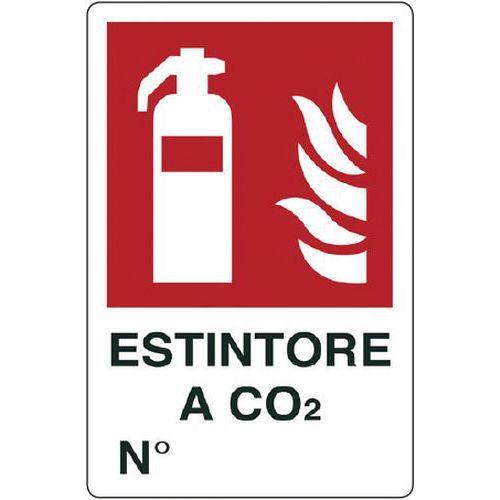 Cartello antincendio - Estintore a CO² n°