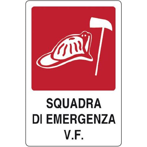 Cartello antincendio - Squadra di emergenza V.F.