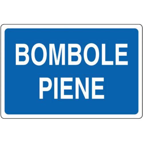 Cartello di indicazione - Bombole piene