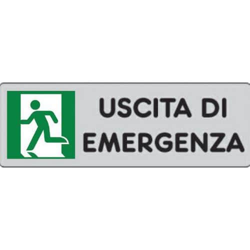 Targhetta per interni - Uscita di emergenza a sinistra