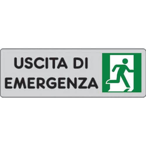 Targhetta per interni - Uscita di emergenza a destra