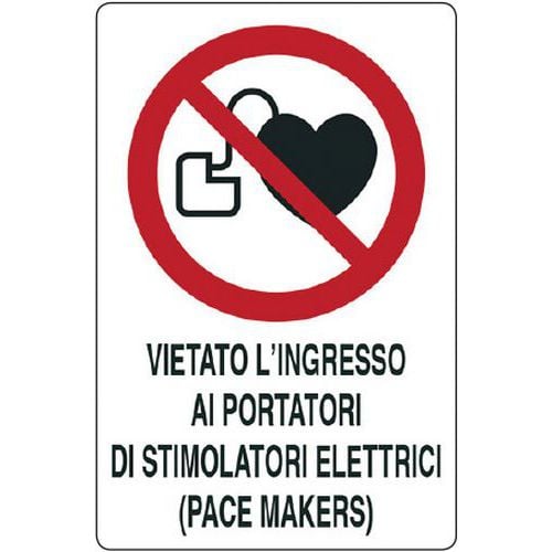 Cartello di divieto - Vietato l'ingresso ai portatori di pace makers con scritta