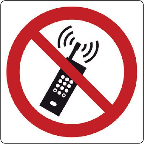 Cartello di divieto - vietato l'uso dei telefoni cellulari