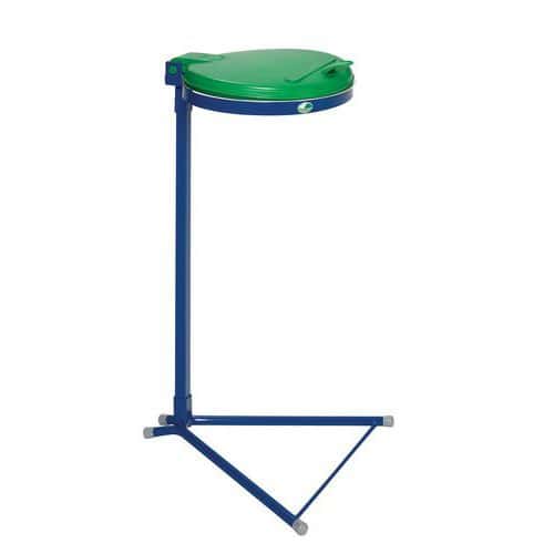 Supporto per sacco della spazzatura standard blu con coperchio - 120 l