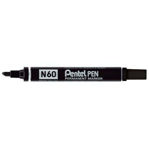 Pennarello indelebile N60 - Punta smussata - Con cappuccio - Pentel