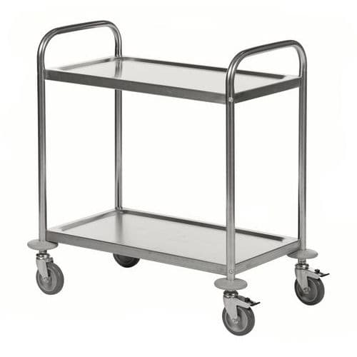 Carrello inox - 2 ripiani - Portata 100 kg