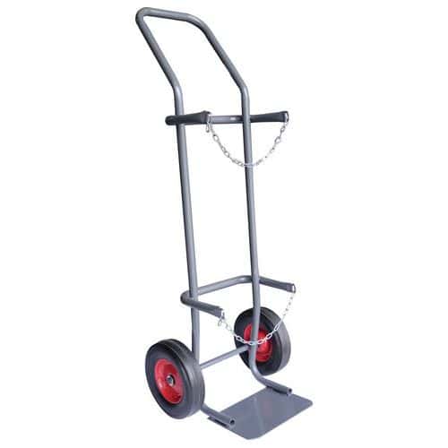 Carrello in acciaio portabombole per carichi pesanti - 200 kg - Manutan Expert