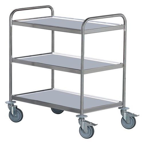 Carrello inox - 3 pianali - Portata 130 kg