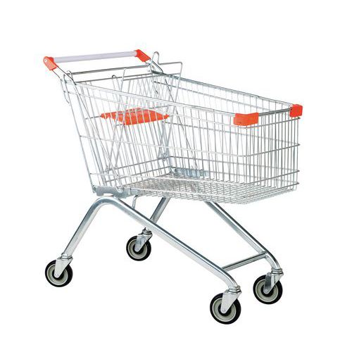 Carrello per supermercato in acciaio - Portata 100 kg