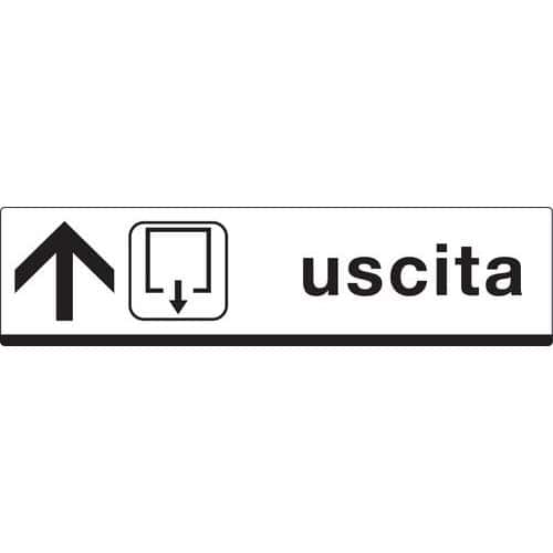 Cartello di indicazione - Uscita (con freccia avanti)