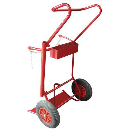 Carrello in acciaio portabombole 250 kg - Ruote pneumatiche