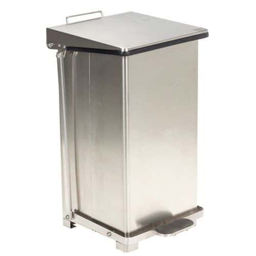 Pattumiera industriale in inox a pedale - 45 L o 90 L - Manutan Expert