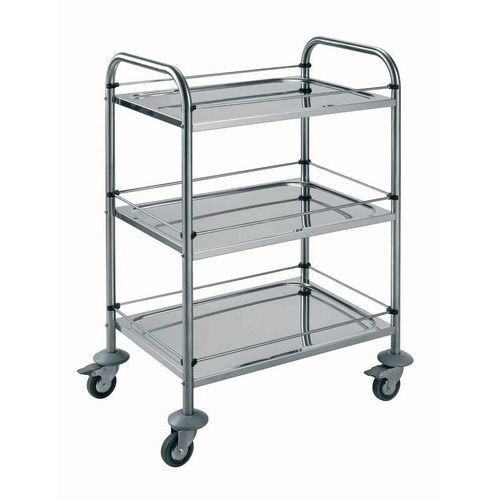 Carrello in inox - 3 ripiani - Portata 60 kg