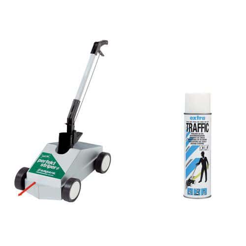 Traccialinee Perfekt Striper® + 1 bomboletta spray Traffic extra bianco - Ampère