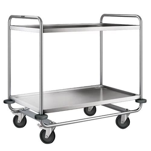 Carrello in inox - 2 ripiani - Portata 200 kg