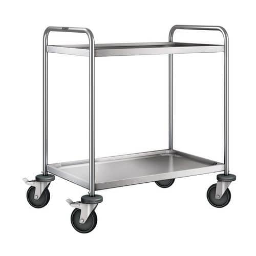 Carrello in inox - 2 ripiani - Portata 120 kg