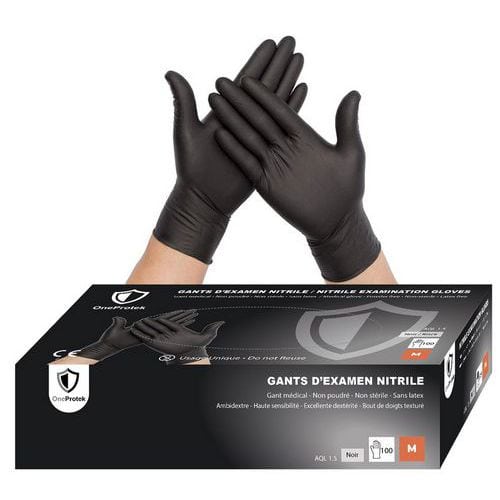 Guanti per uso medico in nitrile - Nero - OneProtek