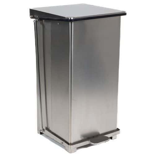 Pattumiera industriale in inox a pedale - 45 L o 90 L - Manutan Expert