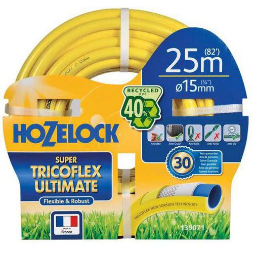 Kit per innaffiare Super Tricoflex Ultimate giallo ø15mmx20m - Hozelock