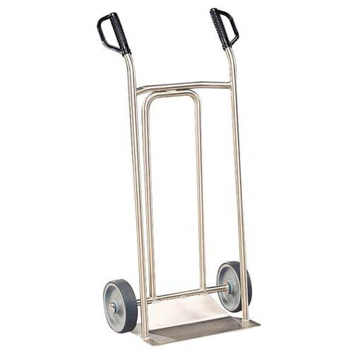 Carrello in acciaio inox 250 kg - Ruote in gomma - Pala fissa