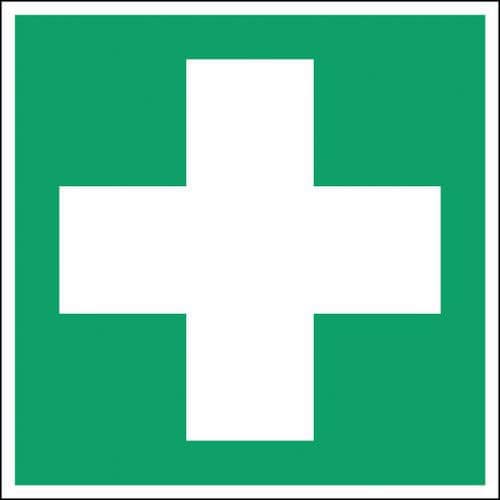 Cartello di evacuazione - emergenza quadrato - Pronto soccorso - Rigido