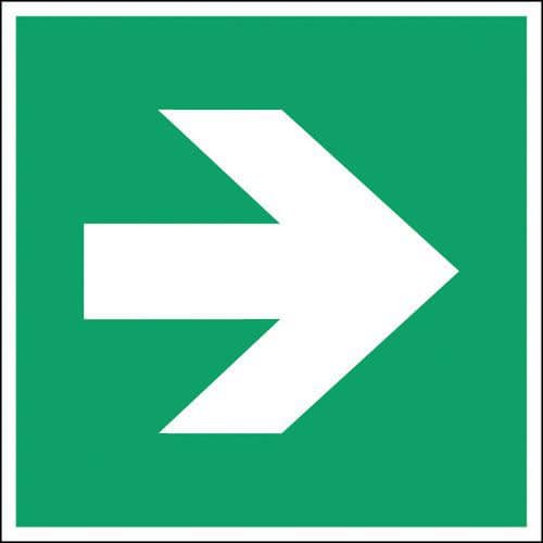 Cartello di evacuazione - Freccia direzionale a destra - Rigido