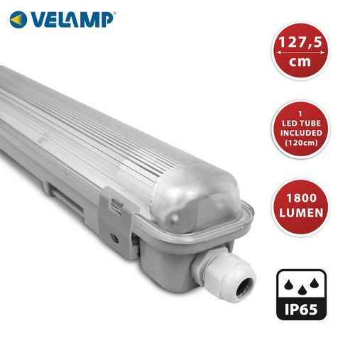 Plafoniera da 120 cm con tubo led 18 W incluso - Velamp