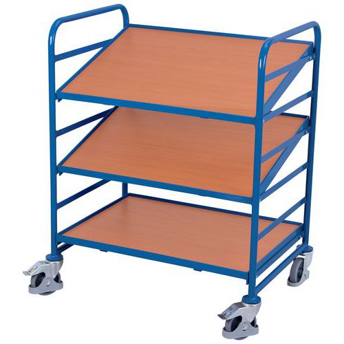 Carrello con ripiani portacontenitori a norma europea - 825 x 610 mm - Capacità 200 kg