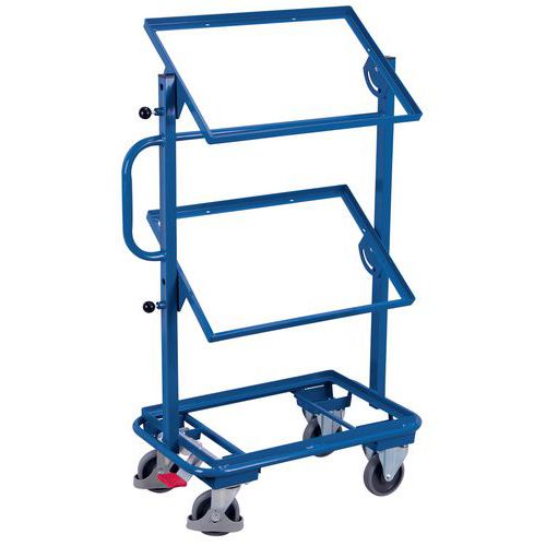 Carrello portacontenitori a norma europea - 610 x 410 mm - Capacità 200 kg