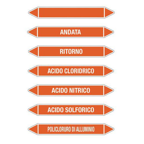 Etichette per tubazioni - Arancione 350 x 50 mm