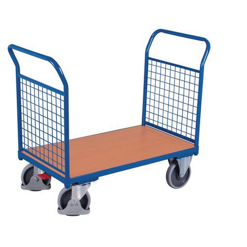 Carrello ergonomico con rivestimento a griglia - 2 sponde - Capacità 500 kg