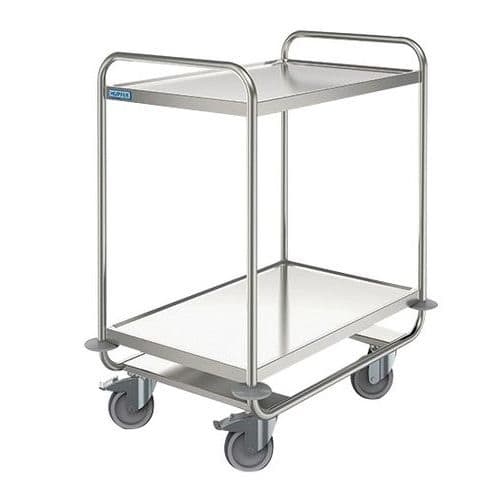 Carrello inox - 2 ripiani - Portata 160 kg