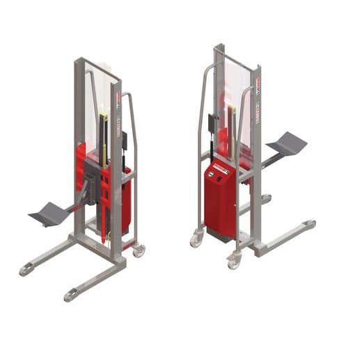 Carrello elevatore GR semielettrico con sperone a rullo e piano a V - Portata 300 kg