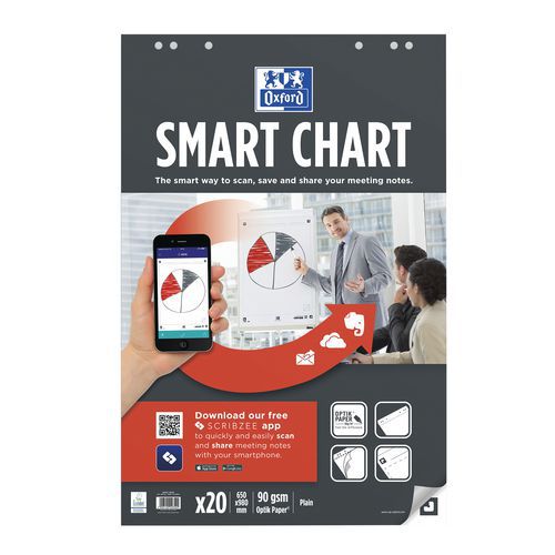 Blocco di carta a fogli uniti Oxford Smart Chart per lavagne e cavalletti